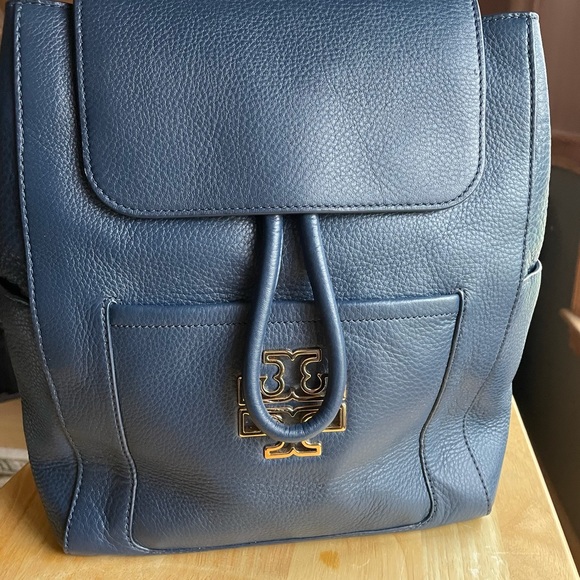 Tory Burch Bags Tory Burch Britten Leather Backpack In Hudson Bay